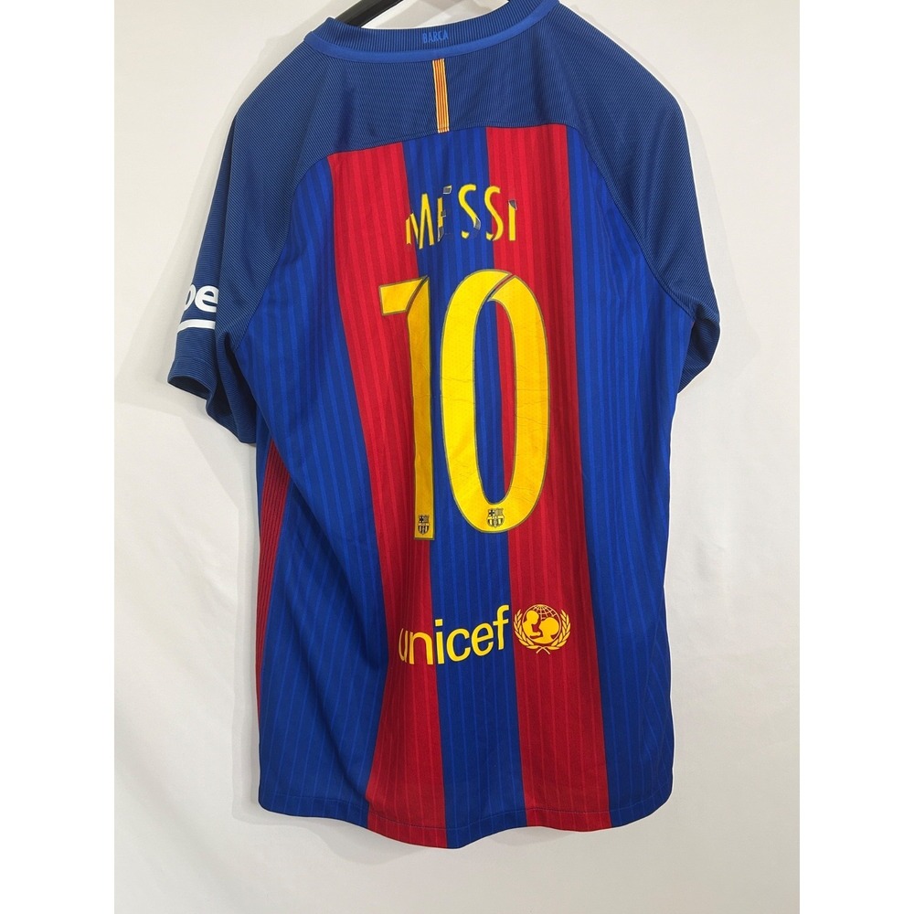 Nike FC Barcelona Soccer Jersey‎ 2016 Home Lionel Messi #10 Dri Fit Unicef Y-L